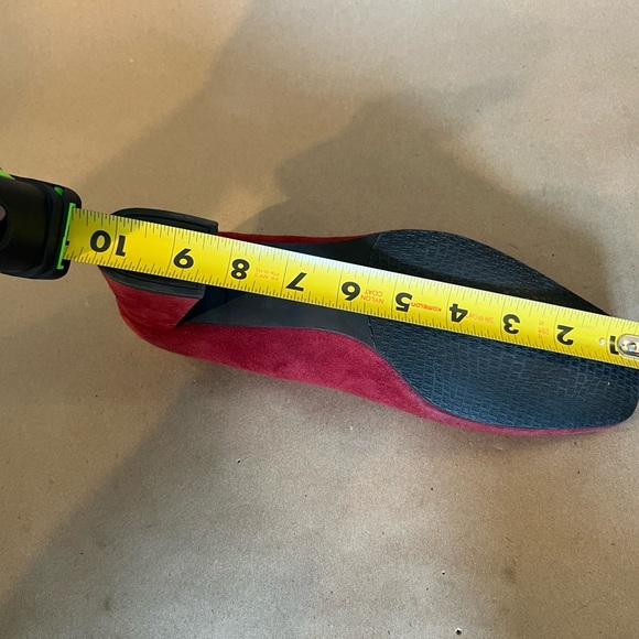 Stuart Weitzman Maroon Suede Leather Square Toe Block Heel Pumps Women’s Size 10 - Picture 9 of 9